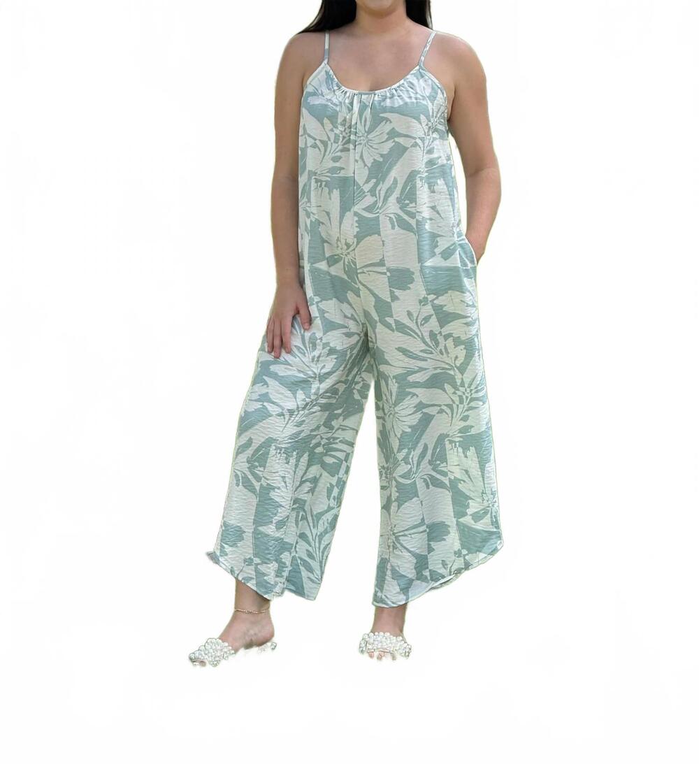 NEW WASABI + MINT seeing the sights jumpsuit in sage ivory